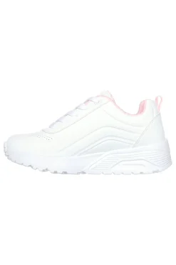 Sneakers bianche con zip laterale e platform Skechers Uno Lite Easy Zip