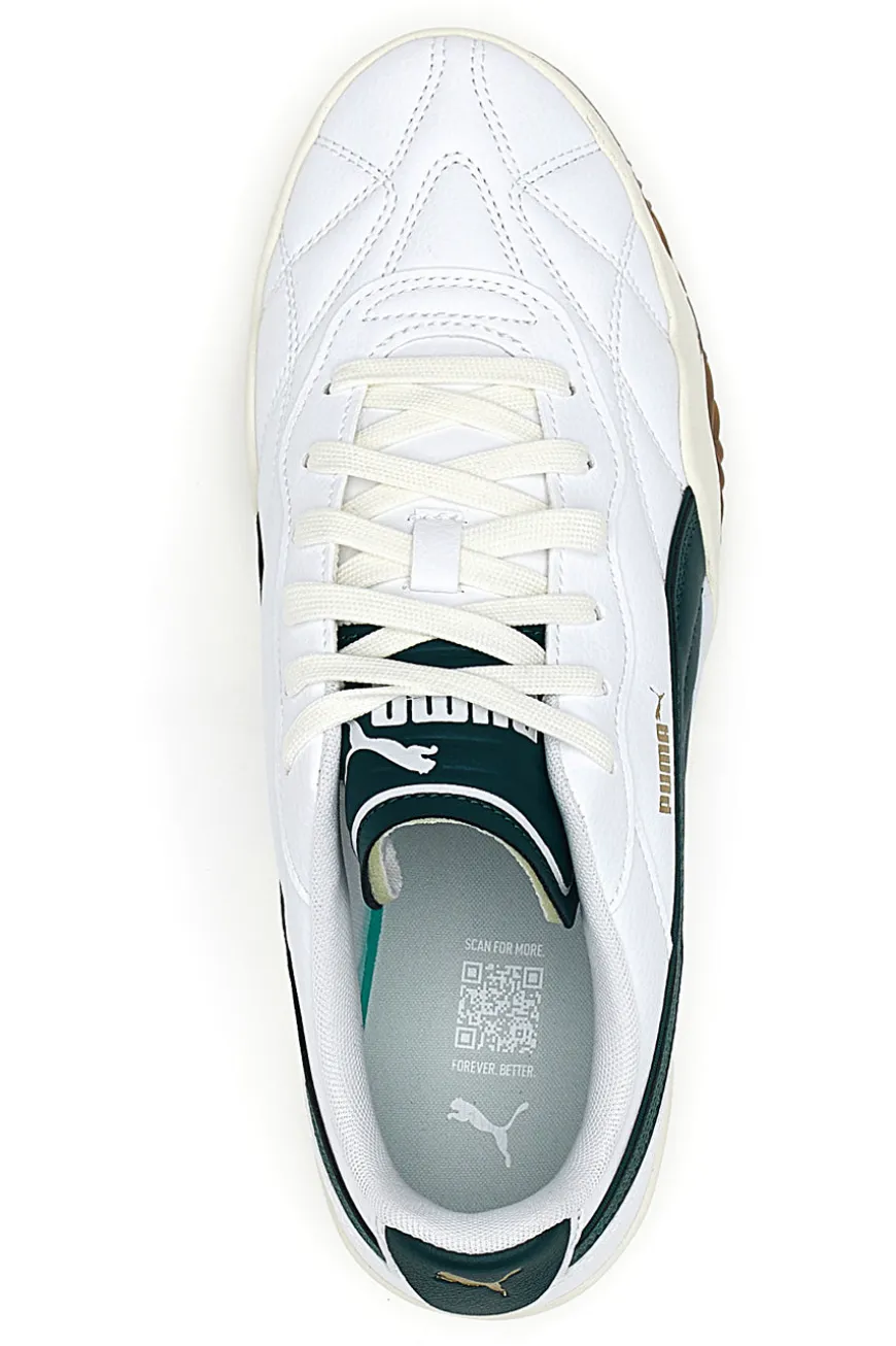 Sneakers bianche dettagli verde scuro suola marrone Puma Tifosi