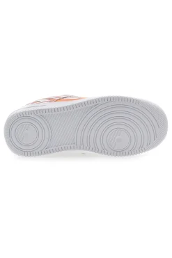 Sneakers Bianche e Arancione con Fuoco PITT KIDS K191562