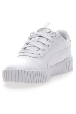 Sneakers Bianche e Argento Platform Puma Carina 2.0 Pop Up Mtllcs Ps