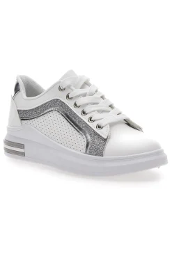 Sneakers Bianche e Argento Prima Riga 435