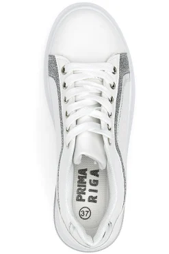 Sneakers Bianche e Argento Prima Riga 435