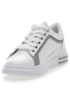 Sneakers Bianche e Argento Prima Riga 435