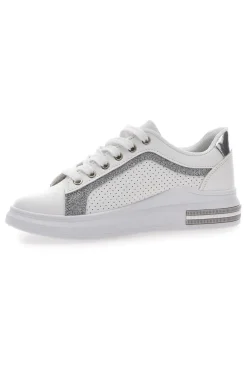 Sneakers Bianche e Argento Prima Riga 435