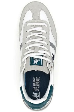 Sneakers Bianche e Beige con Dettagli Verdi U.S.G.POLO WOODY LTX