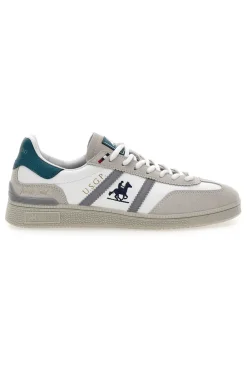 Sneakers Bianche e Beige con Dettagli Verdi U.S.G.POLO WOODY LTX