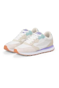 Sneakers bianche e beige con suola a contrasto FILA COURTBAY