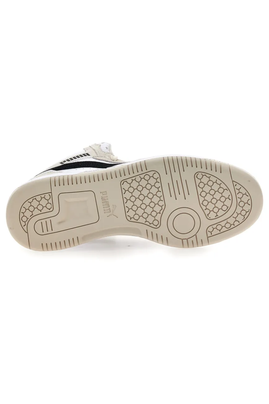 Sneakers bianche e beige mid-cut inserti a contrasto Puma Rebound V6 SD