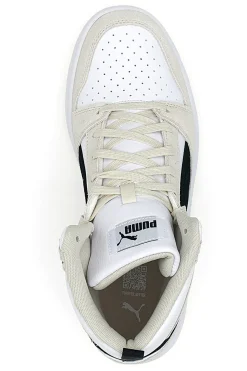 Sneakers bianche e beige mid-cut inserti a contrasto Puma Rebound V6 SD