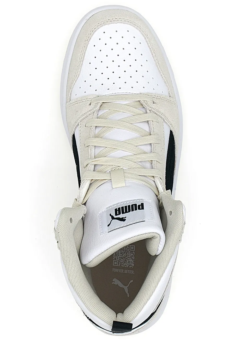 Sneakers bianche e beige mid-cut inserti a contrasto Puma Rebound V6 SD