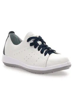 Sneakers Bianche e Blu Con Sottopiede in Vera Pelle Inblu 51 Wg