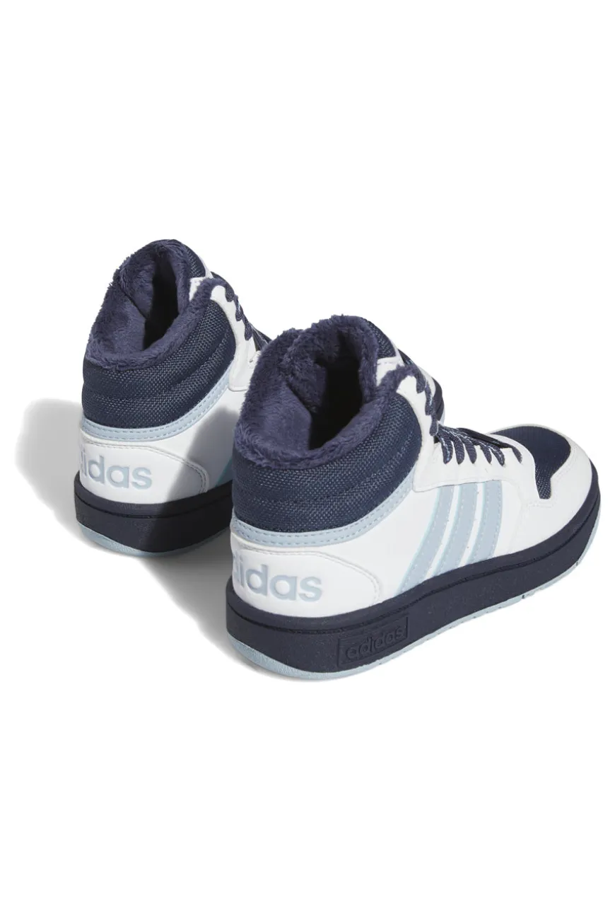 Sneakers Bianche e Blu Mid-Cut Adidas Hoops Mid 3 K