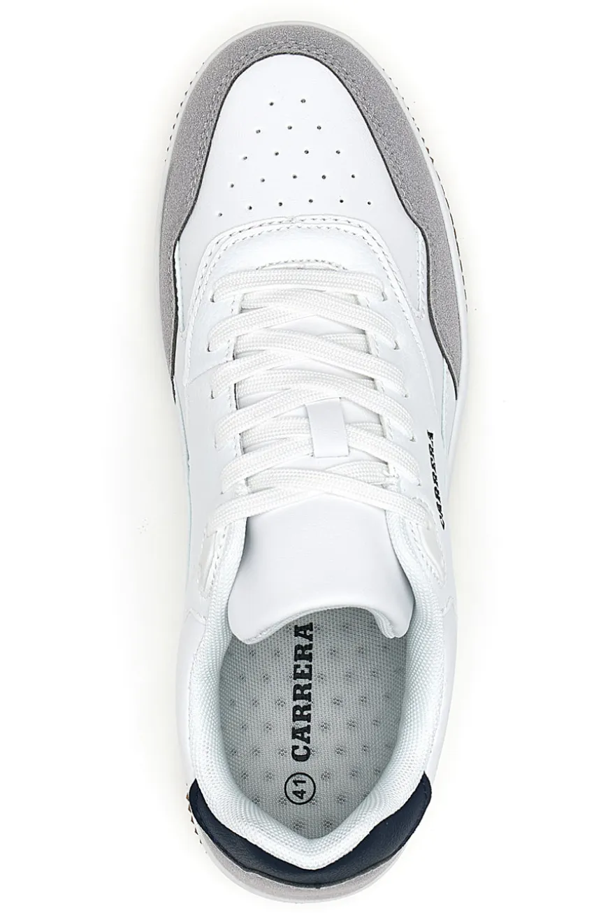 Sneakers bianche e grigie con dettagli blu Carrera CAM237041042