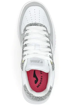 Sneakers Bianche e Grigie con Glitter e Tomaia Traforata JOMA C.CAVA LADY 2523
