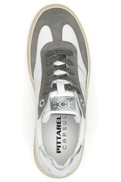 Sneakers bianche e grigie in pelle con dettagli argento Pittarello Capsule Grace Made in Italy