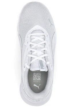 Sneakers bianche e grigio chiaro in mesh Puma FlexFocus Lite Modern Jr