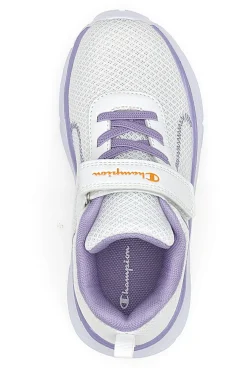 Sneakers bianche e lilla con strappo Champion HRO J GPS Low Cut