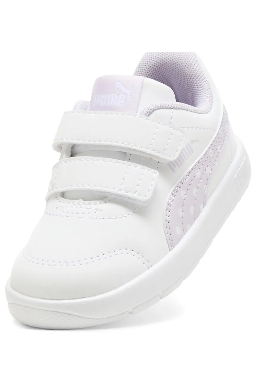 Sneakers Bianche e Lilla Puma Courtflex V3 Dotty V Inf