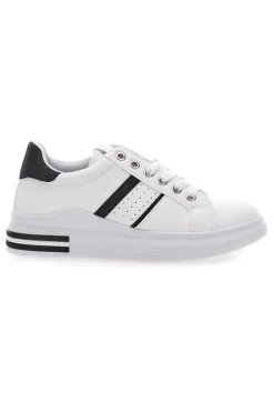 Sneakers bianche e nere con lacci CAFE' COST BK2450