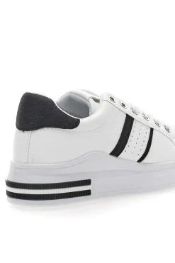 Sneakers bianche e nere con lacci CAFE' COST BK2450