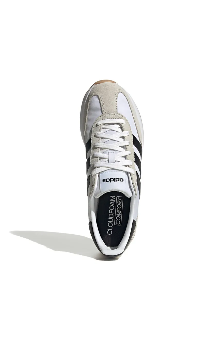 Sneakers bianche e nere con tomaia in pelle ADIDAS RUN 70s 2.0
