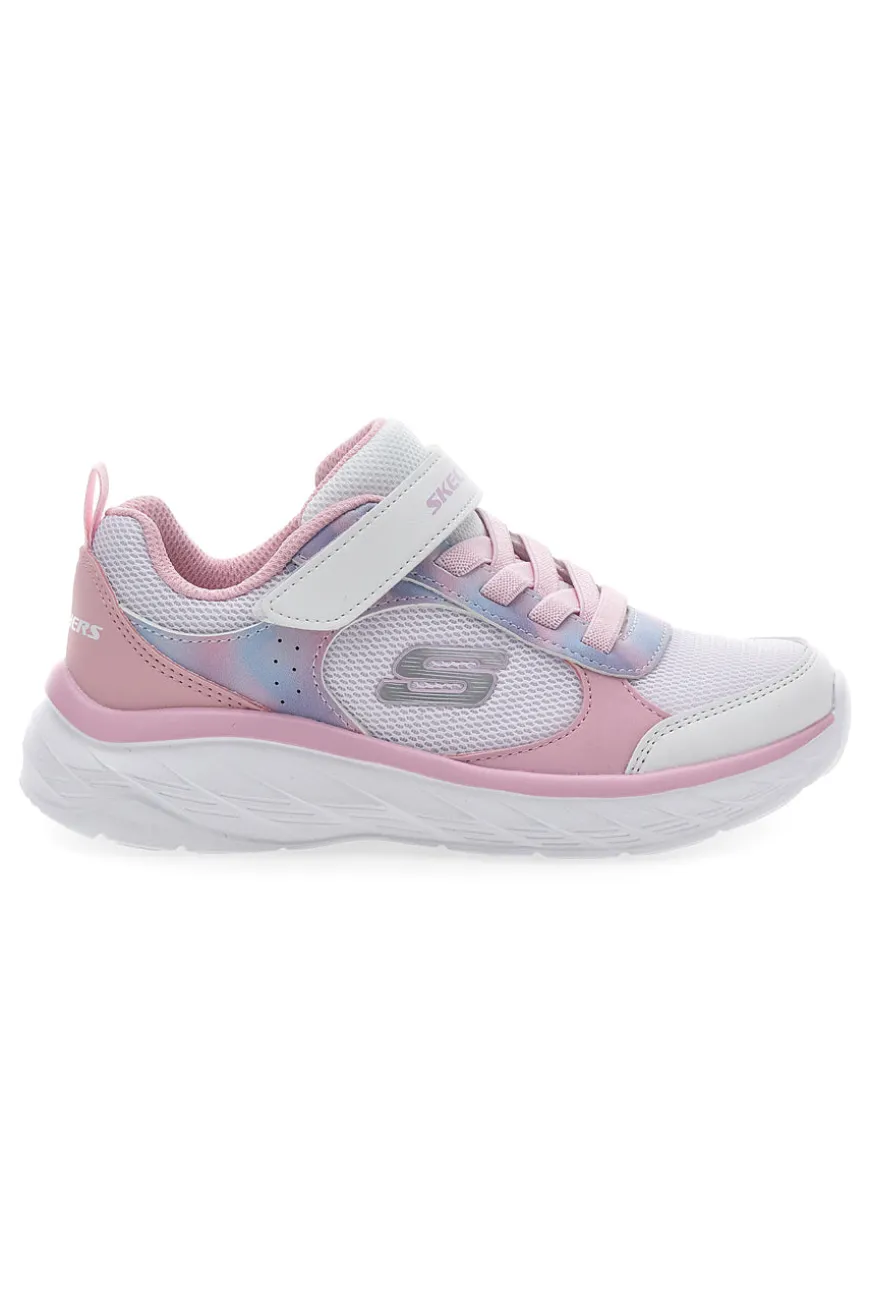 Sneakers Bianche e Rosa con Chiusura a Velcro SHECKERS BOUNDLESS-WATERCOLOR BLUR