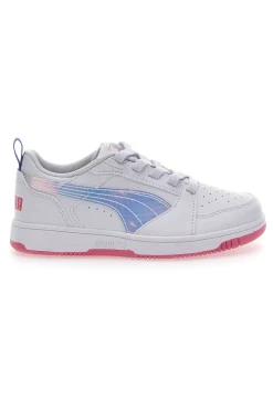 Sneakers Bianche e Rosa Con Fascia Laterale Puma Rebound V6 Lo Deep Ac Ps