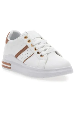 Sneakers bianche e rosa con lacci CAFE' COST BK2450