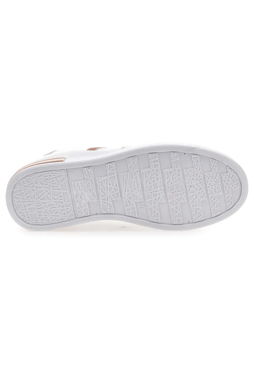Sneakers bianche e rosa con lacci CAFE' COST BK2450