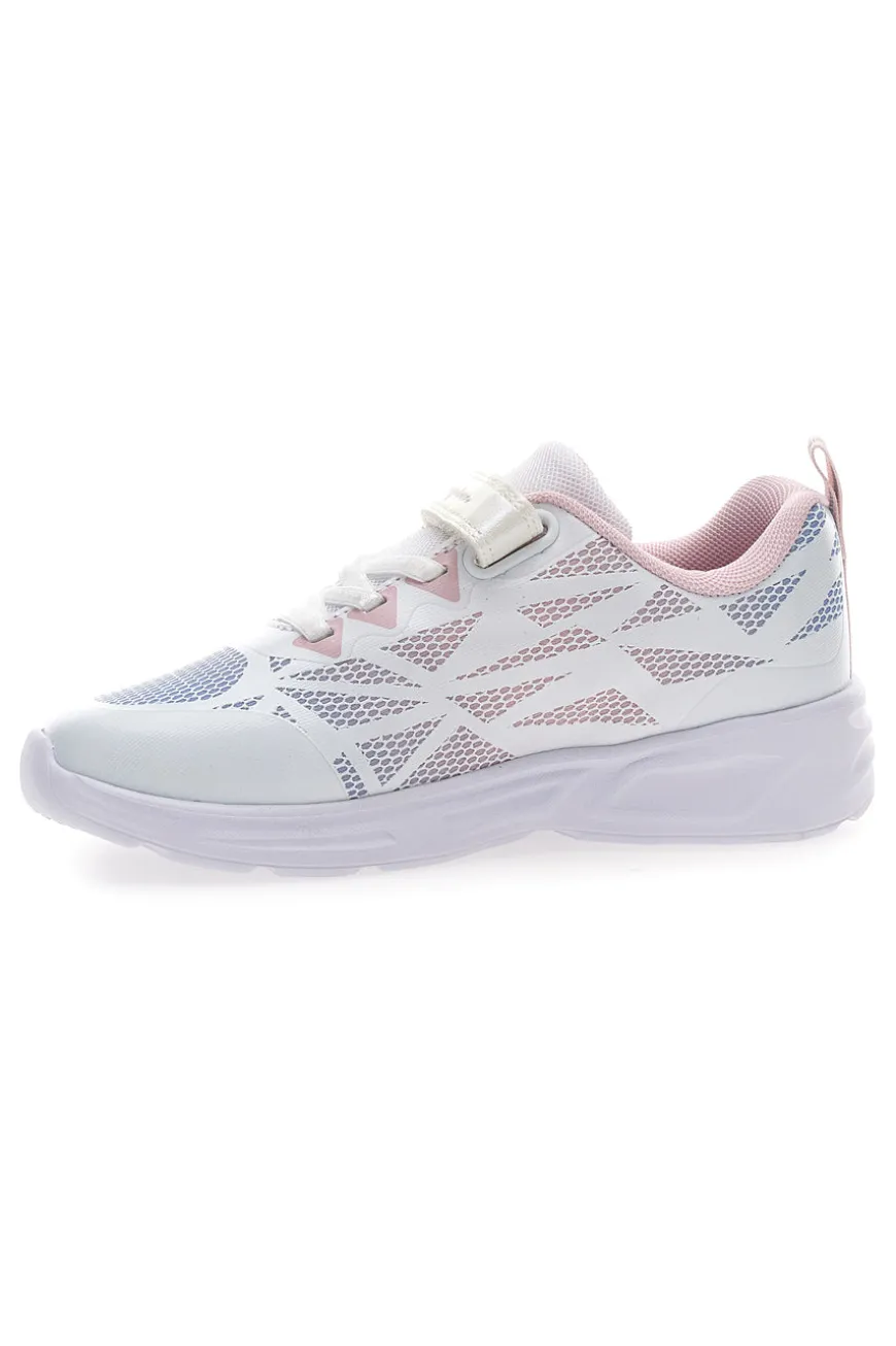Sneakers bianche e rosa con luci Champion Wave Tri G PS