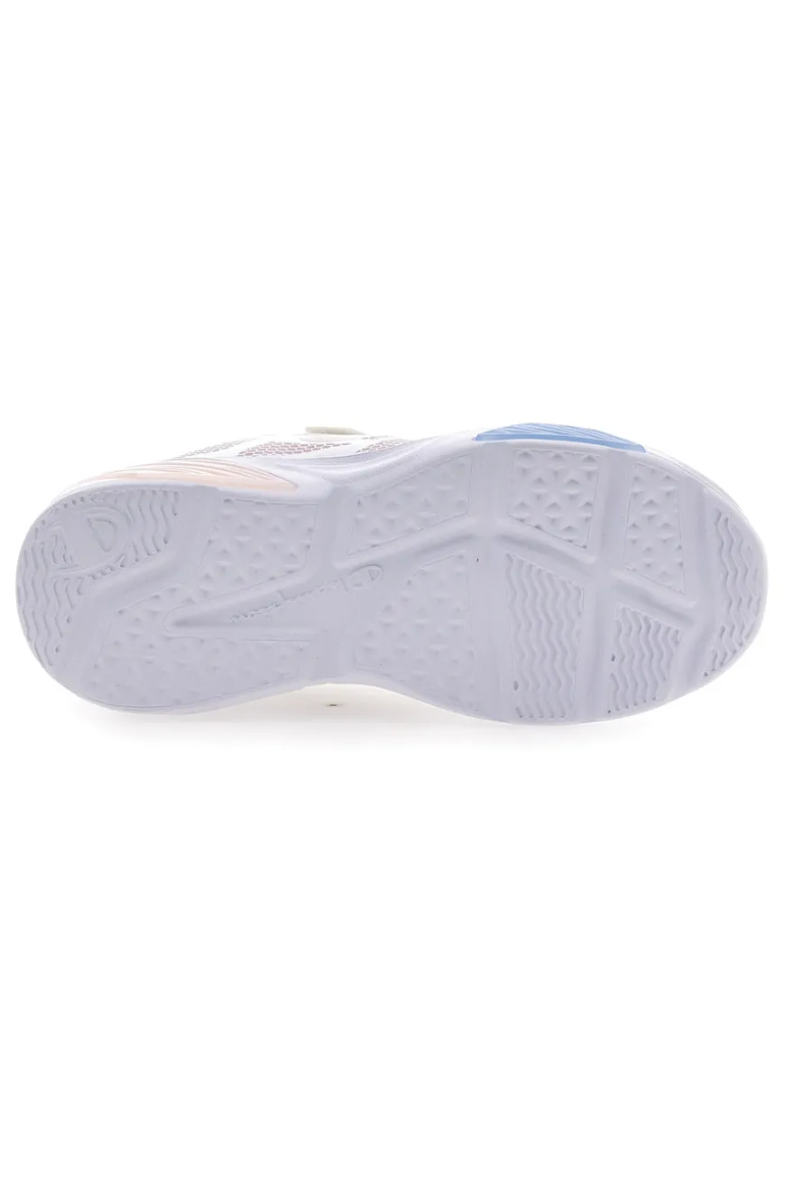 Sneakers bianche e rosa con luci Champion Wave Tri G PS