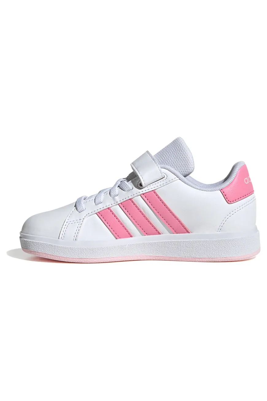Sneakers Bianche e Rosa Con Strappo In Velcro Adidas Grand Court 2 El C