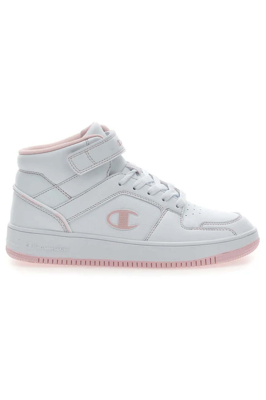 Sneakers Bianche e Rosa Con Strappo Champion RD18 2 MID G GS