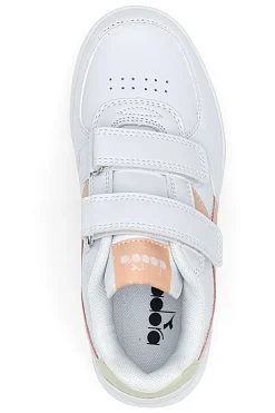 Sneakers bianche e rosa con velcro DIADORA RAPTOR LOW PS