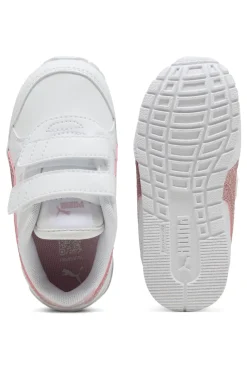 Sneakers Bianche e Rosa Puma St Runner V4 Sl Glitter V Inf