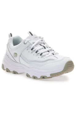 Sneakers bianche in pelle con Memory Foam Skechers Iconic Unabashed