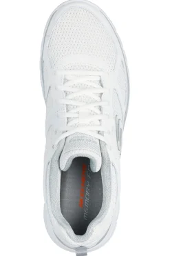 Sneakers bianche in pelle e mesh con soletta memory foam Skechers Burns Agoura da Uomo