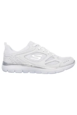 Sneakers bianche in pelle e mesh con Memory Foam Skechers Summits Suited