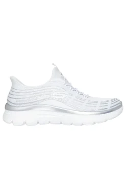 Sneakers bianche leggere in tessuto traspirante Skechers Summits Plus Soft Luster