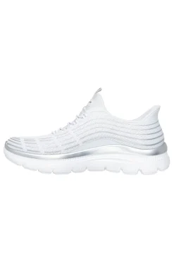 Sneakers bianche leggere in tessuto traspirante Skechers Summits Plus Soft Luster