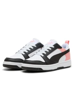 Sneakers bianche, nere e rosa Puma Rebound V6 Lo