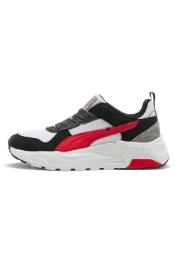 Sneakers bianche nere e rosse in mesh Puma Trinity 2 LT Mid 90s Jr