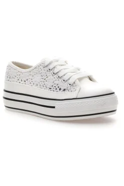 Sneakers bianche platform con dettagli a contrasto Energy E108