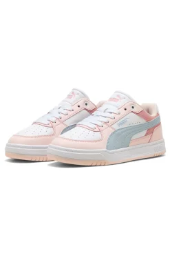 Sneakers bianche rosa e azzurre Puma Caven III Block Jr