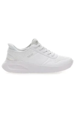 Sneakers bianche slip-ins con platform e memory foam Skechers Uno Lite Floating Steps