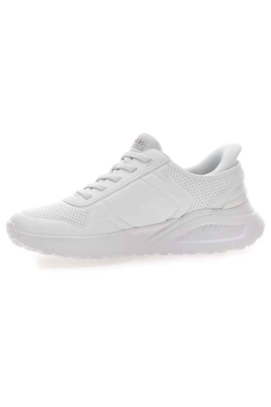 Sneakers bianche slip-ins con platform e memory foam Skechers Uno Lite Floating Steps