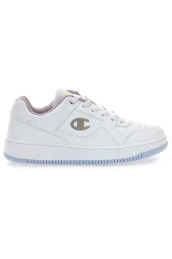 Sneakers bianche stile basket con suola trasparente Champion RD18 Low G GS