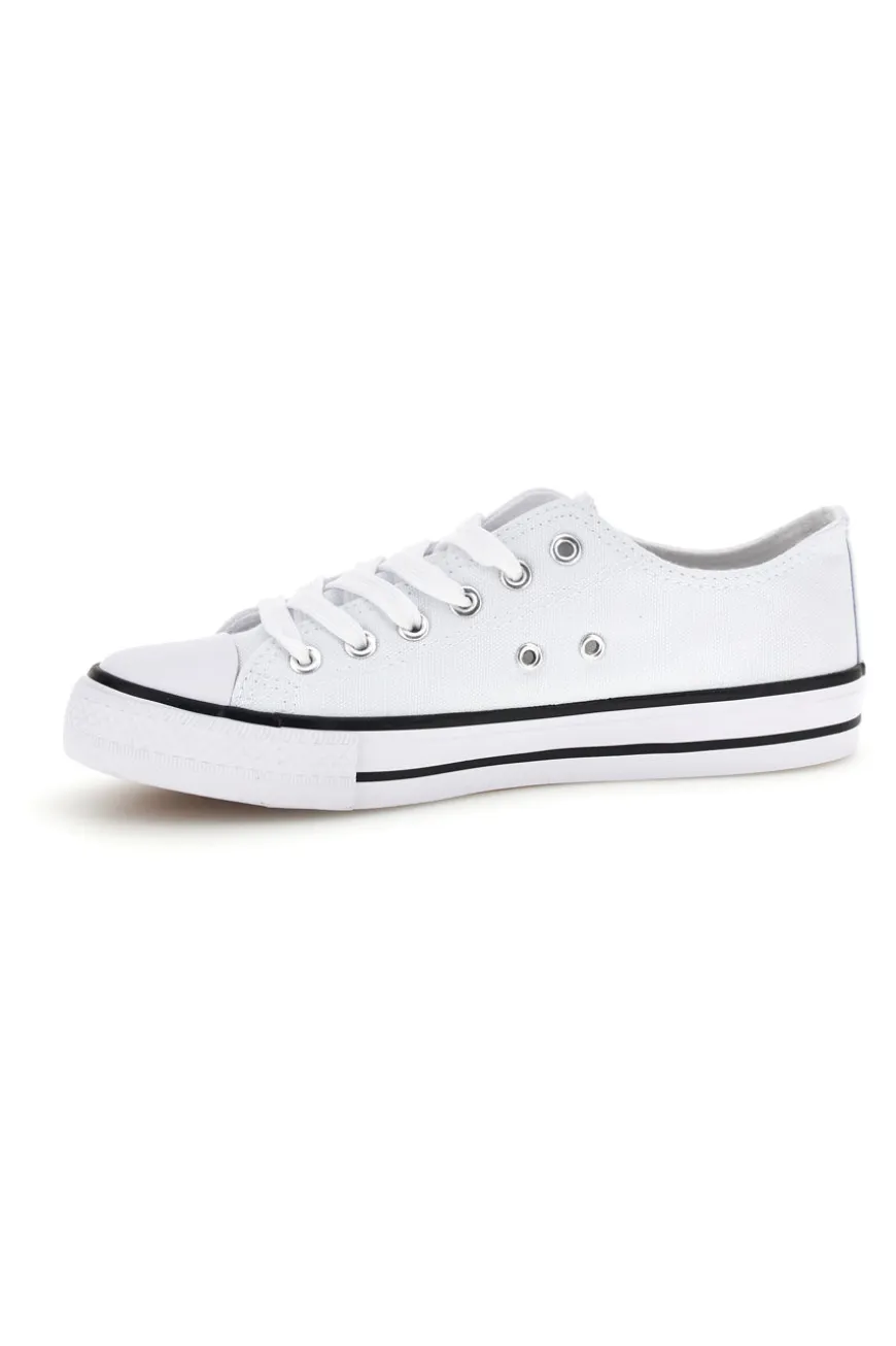 Sneakers bianco in tela stringate basse 2t2l 8011