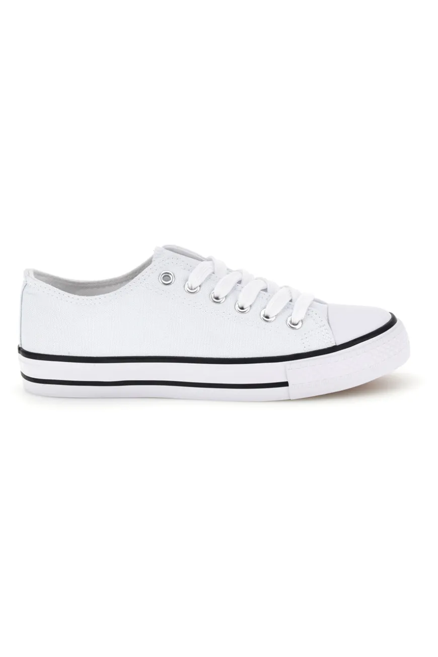 Sneakers bianco in tela stringate basse 2t2l 8011