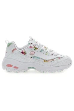 Sneakers bianco multicolor Memory Foam Skechers D'lites Blooming Fields